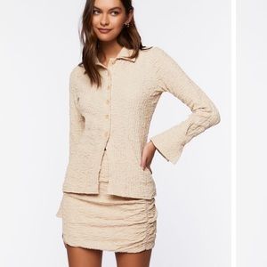 Trumpet sleeve skirt and shirt set